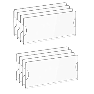parikshit sublimation 4x2 8pcs acrylic name plate holder for office wall table door desk clear name plate stand sign holder organizor 4 x 2 inch - pack of 8 wall mounted