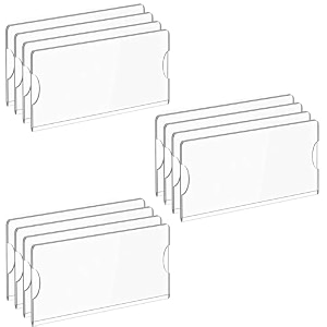 parikshit sublimation 6x3 12pcs acrylic name plate holder for office wall table door desk clear name plate stand sign holder organizor 6 x 3 inch - pack of 12 wall mounted