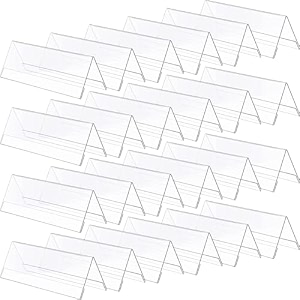 parikshit sublimation 6x2 24pcs acrylic name plate holder for office wall table door desk clear name plate stand sign holder organizor 6 x 2 inch - pack of 24 dual side