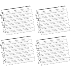 parikshit sublimation 8x2 24pcs acrylic name plate holder for office wall table door desk clear name plate stand sign holder organizor 8 x 2 inch - pack of 24 table top