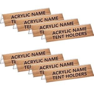 parikshit sublimation 8x2 8pcs acrylic name plate holder for office wall table door desk clear name plate stand sign holder organizor 8 x 2 inch - pack of 8 dual side