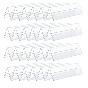 parikshit sublimation 10x3 24pcs acrylic name plate holder for office wall table door desk clear name plate stand sign holder organizor 10 x 3 inch - pack of 24 dual side