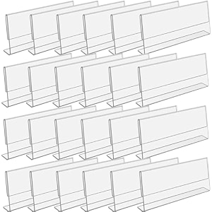 parikshit sublimation 6x3 24pcs acrylic name plate holder for office wall table door desk clear name plate stand sign holder organizor 6 x 3 inch - pack of 24 table top