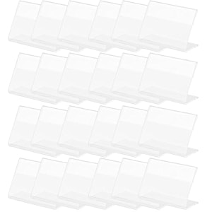 parikshit sublimation 4x2 24pcs acrylic name plate holder for office wall table door desk clear name plate stand sign holder organizor 4 x 2 inch - pack of 24 table top