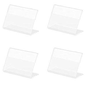 parikshit sublimation 4x3 4pcs acrylic name plate holder for office wall table door desk clear name plate stand sign holder organizor 4 x 3 inch - pack of 4 table top