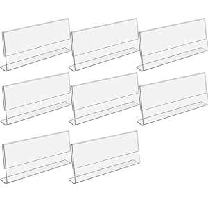 parikshit sublimation 6x3 8pcs acrylic name plate holder for office wall table door desk clear name plate stand sign holder organizor 6 x 3 inch - pack of 8 table top