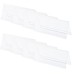 parikshit sublimation 6x3 8pcs acrylic name plate holder for office wall table door desk clear name plate stand sign holder organizor 6 x 3 inch - pack of 8 dual side