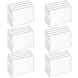 parikshit sublimation 4x3 24pcs acrylic name plate holder for office wall table door desk clear name plate stand sign holder organizor 4 x 3 inch - pack of 24 wall mounted