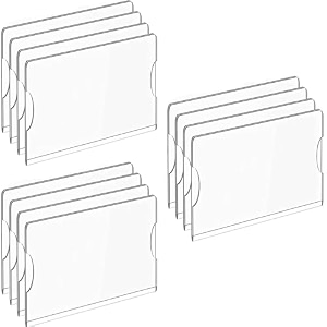 parikshit sublimation 4x3 12pcs acrylic name plate holder for office wall table door desk clear name plate stand sign organizor 4 x 3 inch - pack of 12 wall mounted