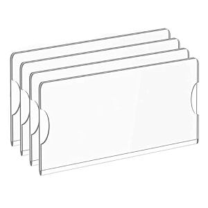 parikshit sublimation 6x3 4pcs acrylic name plate holder for office wall table door desk clear name plate stand sign holder organizor 6 x 3 inch - pack of 4 wall mounted