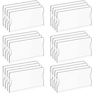 parikshit sublimation 6x3 24pcs acrylic name plate holder for office wall table door desk clear name plate stand sign holder organizor 6 x 3 inch - pack of 24 wall mounted