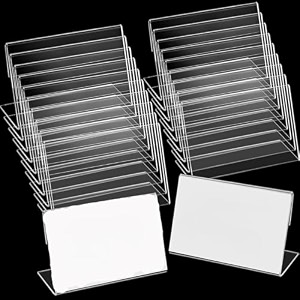 parikshit sublimation 4x3 24pcs acrylic name plate holder for office wall table door desk clear name plate stand sign holder organizor 4 x 3 inch - pack of 24 dual side