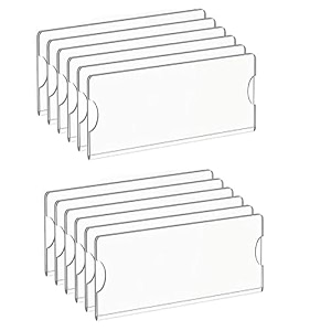 parikshit sublimation 8x3 12pcs acrylic name plate holder for office wall table door desk clear name plate stand sign holder organizor 8 x 3 inch - pack of 12 wall mounted