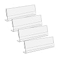 Parikshit Sublimation 4x2 4pcs acrylic name plate holder for office wall table door desk clear name plate stand sign holder organizor (4 X 2 INCH - PACK OF 4, Table Top)
