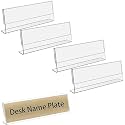 Parikshit Sublimation 8x3 4pcs acrylic name plate holder for office wall table door desk clear name plate stand sign holder organizor (8 X 3 INCH - PACK OF 4, Table Top)