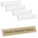 Parikshit Sublimation acrylic 10x2 4pcs name plate holder for office wall table door desk clear name plate stand sign holder organizor (10 X 2 INCH - PACK OF 4, Table Top)