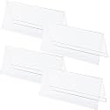 Parikshit Sublimation 6x3 4pcs acrylic name plate holder for office wall table door desk clear name plate stand sign holder organizor (6 X 3 INCH - PACK OF 4, Dual Side)