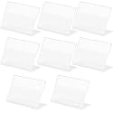 Parikshit Sublimation 4x3 8pcs acrylic name plate holder for office wall table door desk clear name plate stand sign holder organizor (4 X 3 INCH - PACK OF 8, Table Top)