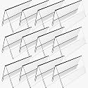 Parikshit Sublimation 4x2 12pcs acrylic name plate holder for office wall table door desk clear name plate stand sign holder organizor (4 X 2 INCH - PACK OF 12, Dual Side)