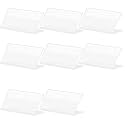 Parikshit Sublimation 4x2 8pcs acrylic name plate holder for office wall table door desk clear name plate stand sign holder organizor (4 X 2 INCH - PACK OF 8, Table Top)