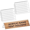 Parikshit Sublimation 8x2 12pcs acrylic name plate holder for office wall table door desk clear name plate stand sign holder organizor (8 X 2 INCH - PACK OF 12, Dual Side)