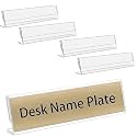 Parikshit Sublimation 8x2 4pcs acrylic name plate holder for office wall table door desk clear name plate stand sign holder organizor (8 X 2 INCH - PACK OF 4, Table Top)