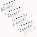 Parikshit Sublimation 4x2 4pcs Acrylic Name Plate Holder for Office Wall Table Door Desk Clear Name Plate Stand Sign Organizor (4 X 2 INCH - PACK OF 4, Wall Mounted)