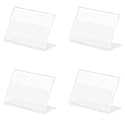 Parikshit Sublimation 4x3 4pcs acrylic name plate holder for office wall table door desk clear name plate stand sign holder organizor (4 X 3 INCH - PACK OF 4, Table Top)