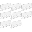 Parikshit Sublimation 6x3 8pcs acrylic name plate holder for office wall table door desk clear name plate stand sign holder organizor (6 X 3 INCH - PACK OF 8, Table Top)