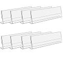 Parikshit Sublimation 6x2 8pcs acrylic name plate holder for office wall table door desk clear name plate stand sign holder organizor (6 X 2 INCH - PACK OF 8, Table Top)