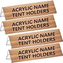 Parikshit Sublimation 10x2 4pcs acrylic name plate holder for office wall table door desk clear name plate stand sign holder organizor (10 X 2 INCH - PACK OF 4, Dual Side)
