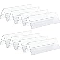 Parikshit Sublimation 10x3 8pcs acrylic name plate holder for office wall table door desk clear name plate stand sign holder organizor (10 X 3 INCH - PACK OF 8, Dual Side)