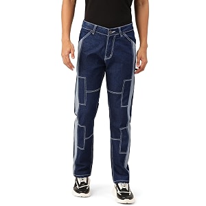 PARIS HAMILTON Men Relaxed Fit Colorblocked Distressed