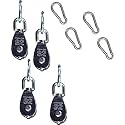 Park & Sun Sports Advanced Cable Volleyball Net Pulley Attachment System: Equipped with 4-32 mm Pulleys and 3 in Carabiners