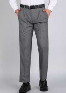 PARK AVENUE Comfort Fit Men Grey Trousers