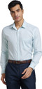 PARK AVENUE Men Checkered Formal Blue Shirt