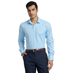 Park Avenue Men Cotton Checkered Slim Fit