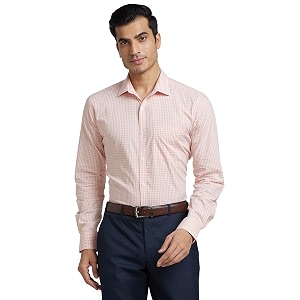 Park Avenue Men Cotton Checkered Slim Fit