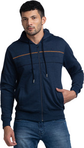 PARK AVENUE Men Full Sleeve Solid Hooded