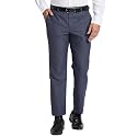 Park Avenue Men's Smart Fit Mid Rise Houndstooth Pattern Poly Viscose Blend Pleatless Formal Trouser