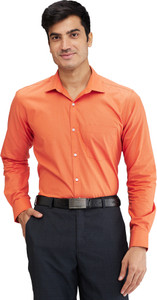 PARK AVENUE Men Self Design Formal Orange