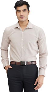 PARK AVENUE Men Self Design Formal Beige