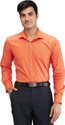 PARK AVENUE Men Self Design Formal Orange