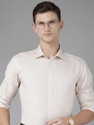PARK AVENUE Men Self Design Formal Beige