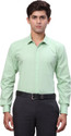 PARK AVENUE Men Self Design Formal Green