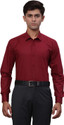 PARK AVENUE Men Self Design Formal Maroon