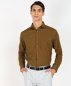 PARK AVENUE Men Solid Formal Brown Shirt