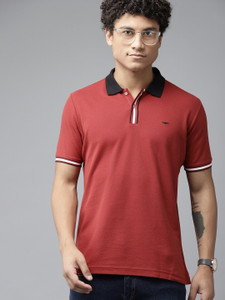 PARK AVENUE Men Solid Polo Neck Cotton