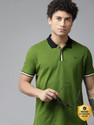 PARK AVENUE Men Solid Polo Neck Cotton