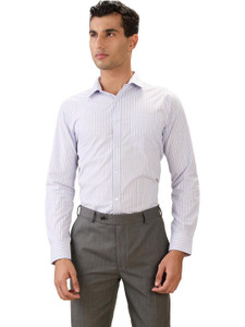 PARK AVENUE Men Striped Formal Light Blue